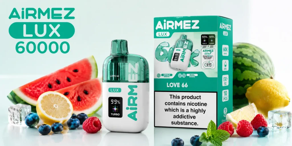 AIRMEZ LUX 60000 zaciągnięć jednorazowy e papieros urządzenie i oryginalne opakowanie AIRMEZ LUX 60000 zaciągnięć jednorazowy e papieros urządzenie i oryginalne opakowanie