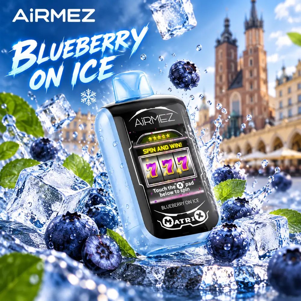 AIRMEZ Matrix Pro 30000 Blueberry On Ice – jednorazowy e papieros z borówkami i lodem AIRMEZ Matrix Pro 30000 Blueberry On Ice – jednorazowy e papieros z borówkami i lodem