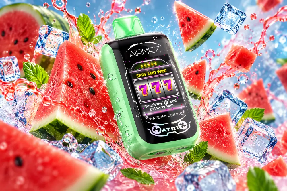 AIRMEZ Matrix Pro 30000 Watermelon Ice – arbuzowy jednorazowy e papieros z chłodzącym smakiem AIRMEZ Matrix Pro 30000 Watermelon Ice – arbuzowy jednorazowy e papieros z chłodzącym smakiem