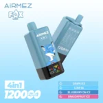 Airmez Fox 4in1 120000 zaciągnięć jednorazowy e papieros winogrono lód i Love 66 i borówka lód i pitaja lód