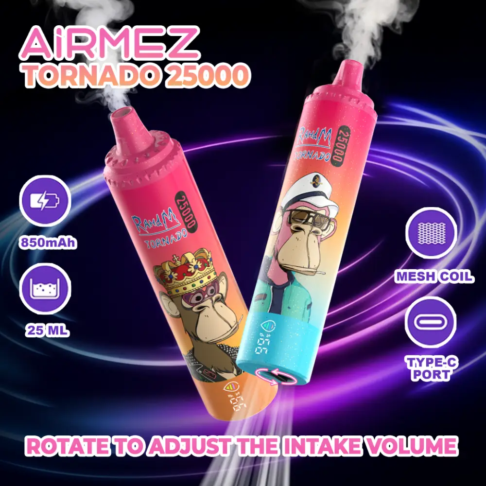 Airmez Tornado 25000 zaciągnięć jednorazowy e papieros grafika produktu format kwadratowy grafika Airmez Tornado 25000 zaciągnięć jednorazowy e papieros grafika produktu format kwadratowy grafika