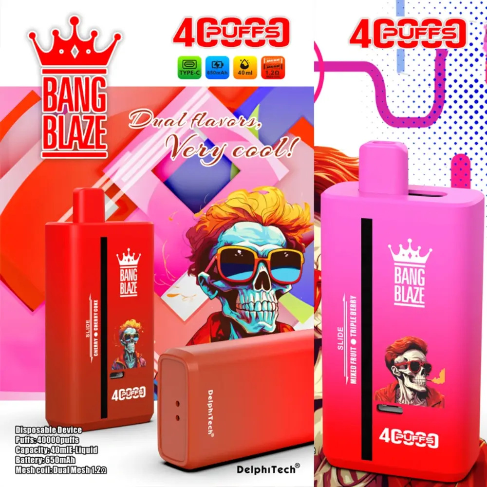 Bang Blaze 2in1 40000 zaciągnięć jednorazowy e papieros wiśnia i wiśnia cola grafika produktu format kwadratowy grafika Bang Blaze 2in1 40000 zaciągnięć jednorazowy e papieros wiśnia i wiśnia cola grafika produktu format kwadratowy grafika