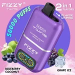 Fizzy Twins 50000 zaciągnięć jednorazowy e papieros borówka kokos i winogrono lód