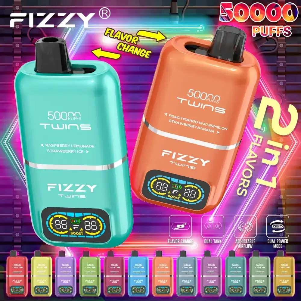 Fizzy Twins 50000 zaciągnięć jednorazowy e papieros grafika produktu format kwadratowy grafika