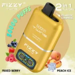 Fizzy Twins 50000 zaciągnięć jednorazowy e papieros owoce leśne i brzoskwinia lód