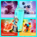 Fumot Eco 4in1 80000 zaciągnięć jednorazowy e papieros winogr żelki bor Hubba Bubba arb guma bal Skittles grafika