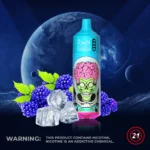 Fumot RandM Tornado 9000 zaciągnięć jednorazowy e papieros niebieska malina lód produkt i opakowanie format kwadratowy