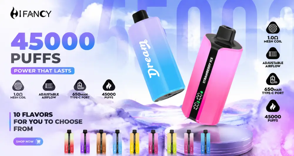 Hifancy Dream 45000 zaciągnięć jednorazowy e papieros grafika produktu format poziomy Hifancy Dream 45000 zaciągnięć jednorazowy e papieros grafika produktu format poziomy