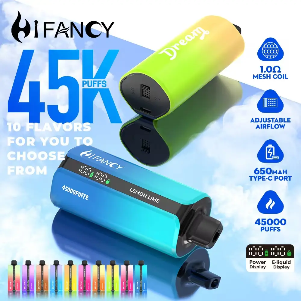 Hifancy Dream 45000 zaciągnięć jednorazowy e papieros niebieska malina lód grafika produktu format kwadratowy ilustracja Hifancy Dream 45000 zaciągnięć jednorazowy e papieros niebieska malina lód grafika produktu format kwadratowy ilustracja