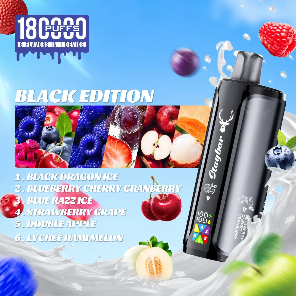 Stag Bar 6in1 180000 zaciągnięć jednorazowy e papieros kolekcja smaków format kwadratowy obraz produktu
