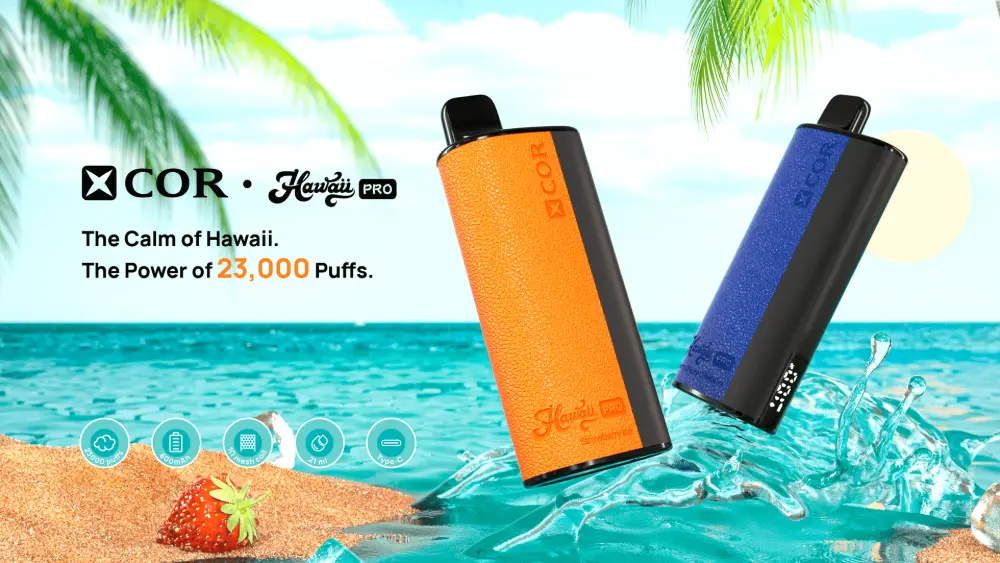 Xcor Hawaii Pro 23000 zaciągnięć jednorazowy e papieros produkt bez tła format poziomy